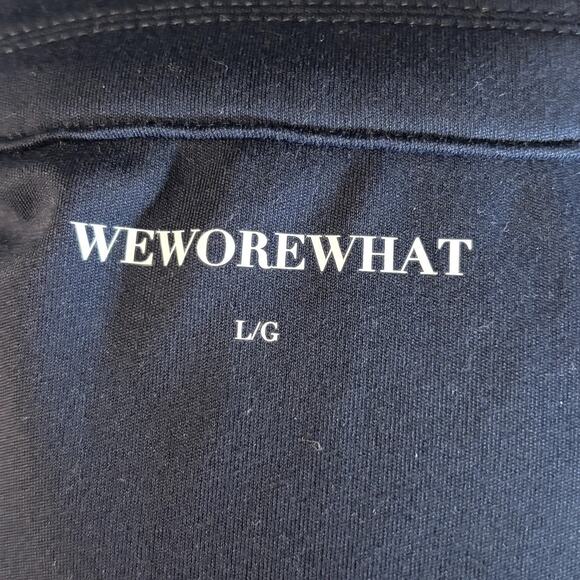 NWT WeWoreWhat Polo Bra Top Women's Size L Navy Blue Collar Revolve V-Neck Shirt - Picture 5 of 10